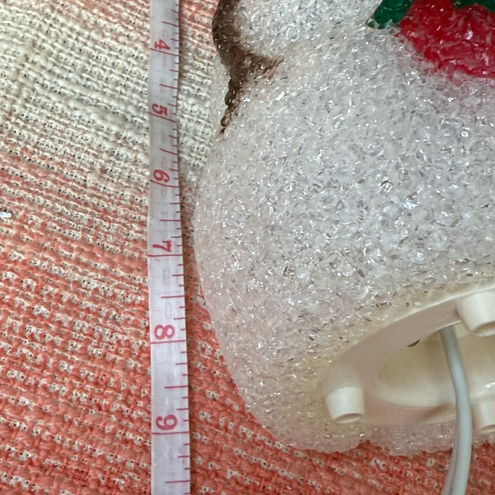 Vintage Melted Plastic Popcorn Snowman Lamp - Picture 5 of 5